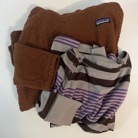 Patagonia Long Sleeves Tee Purple Striped Top Women’s S - Picture 9 of 12